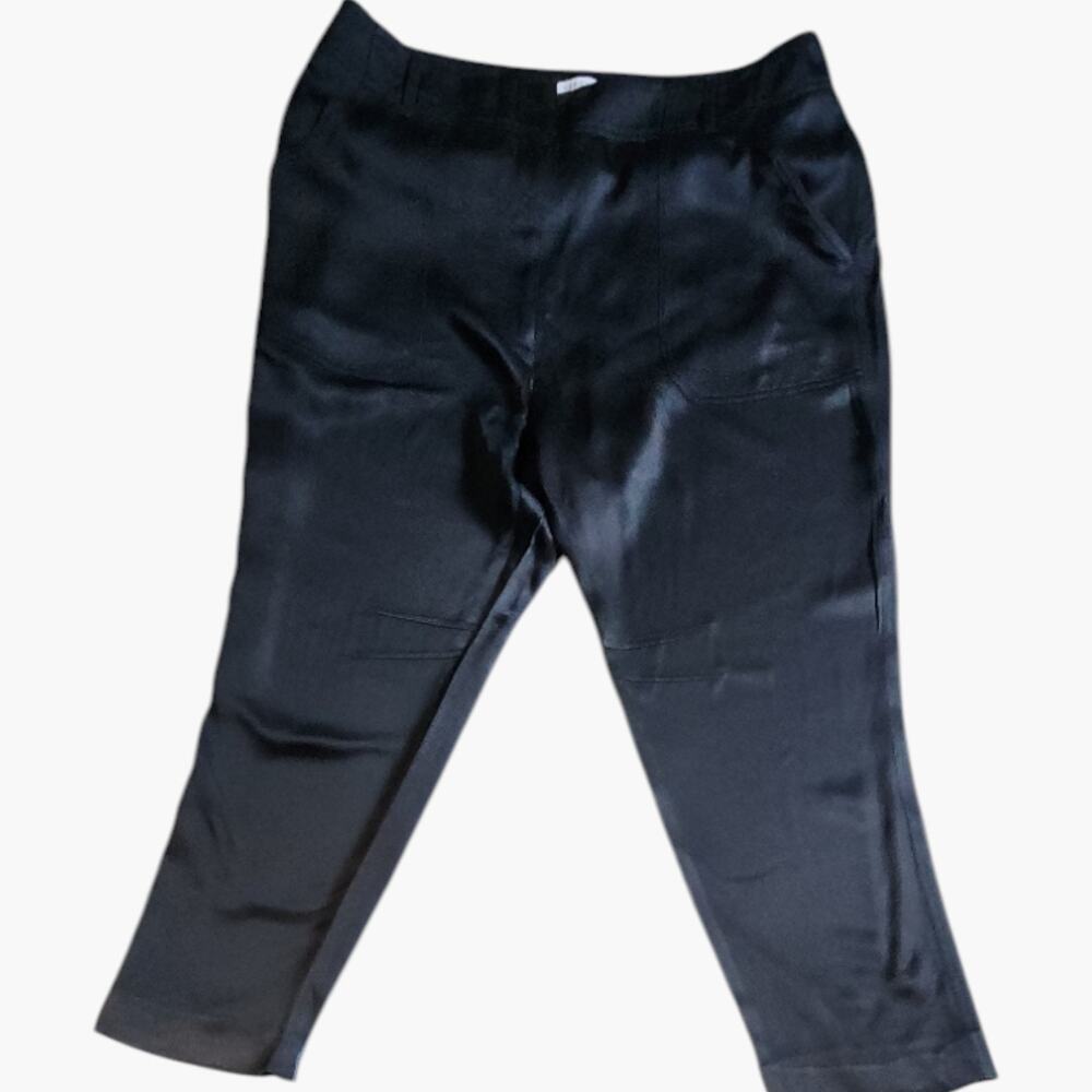 VERONICA BEARD Womens Pants Size 12‎ Black Satin Flap Pockets High Rise